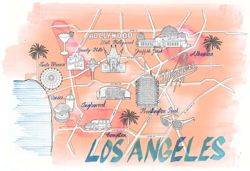Los Angeles City Map Drawing