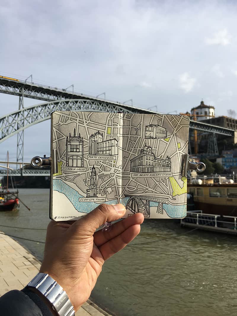 Moleskine Sketchbooks City Maps Porto Illustration Jitesh Patel