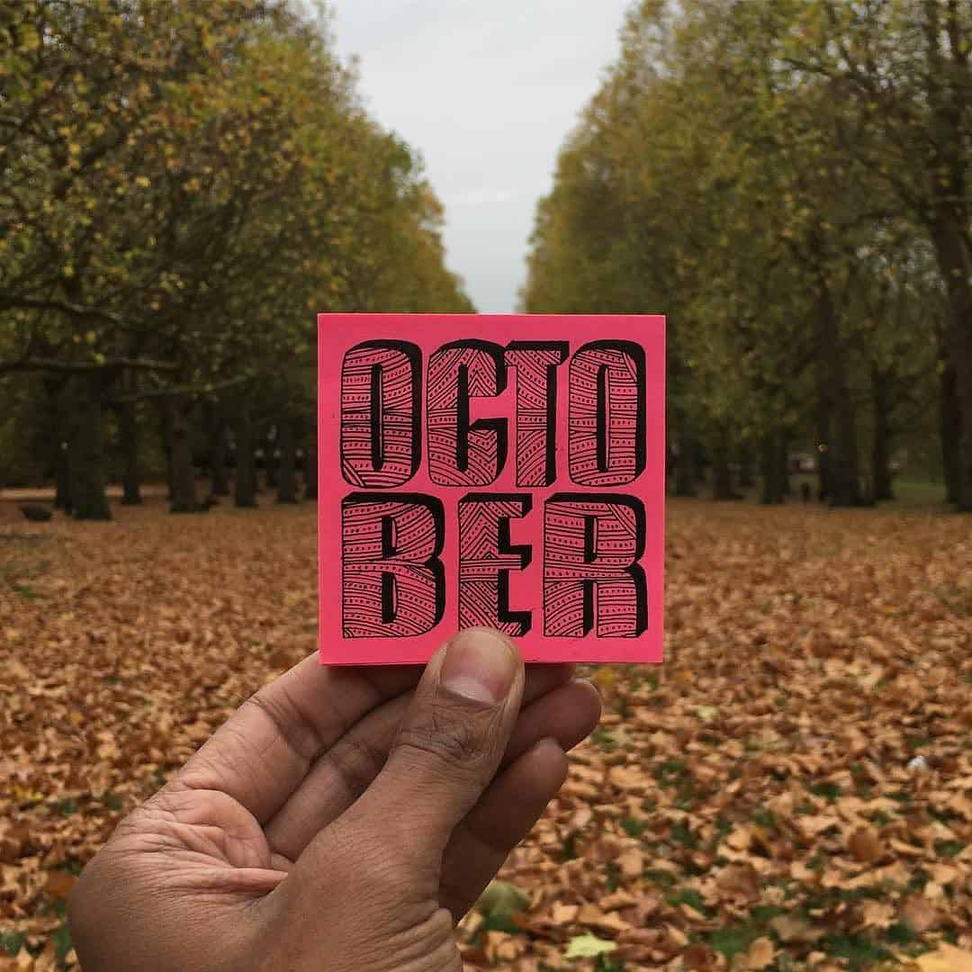 Typographic Calendar Months Postit Notes