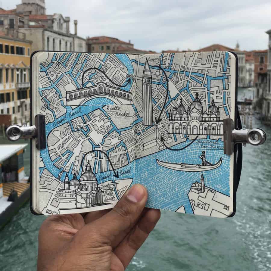 Moleskine City Map drawings