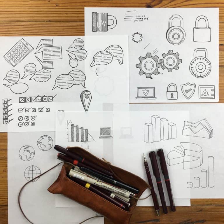 DST Services whiteboard drawing icon illustration Jitesh Patel